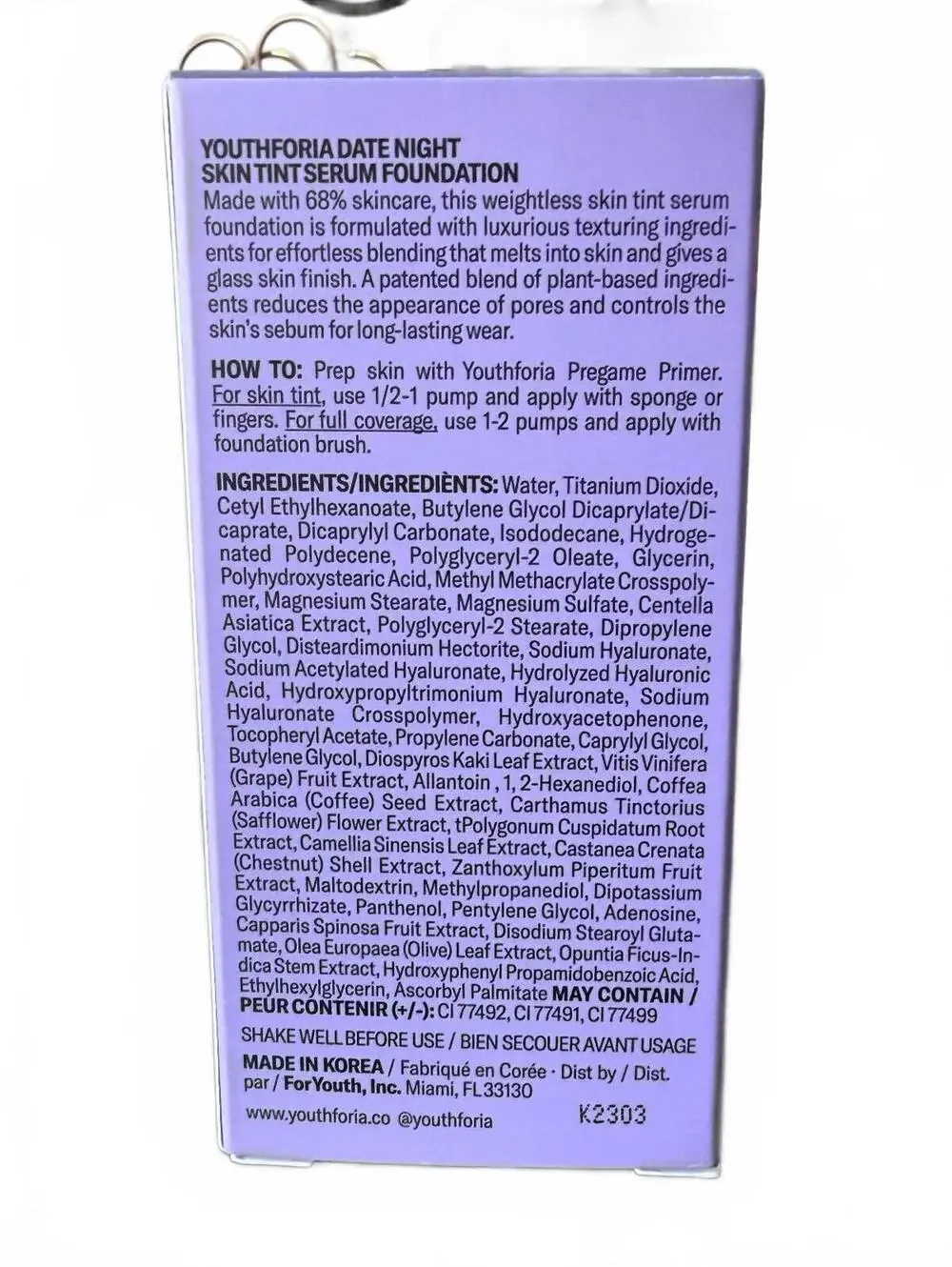 Youthforia Date Night Skin Tint Foundation 315 Neutral 35ml